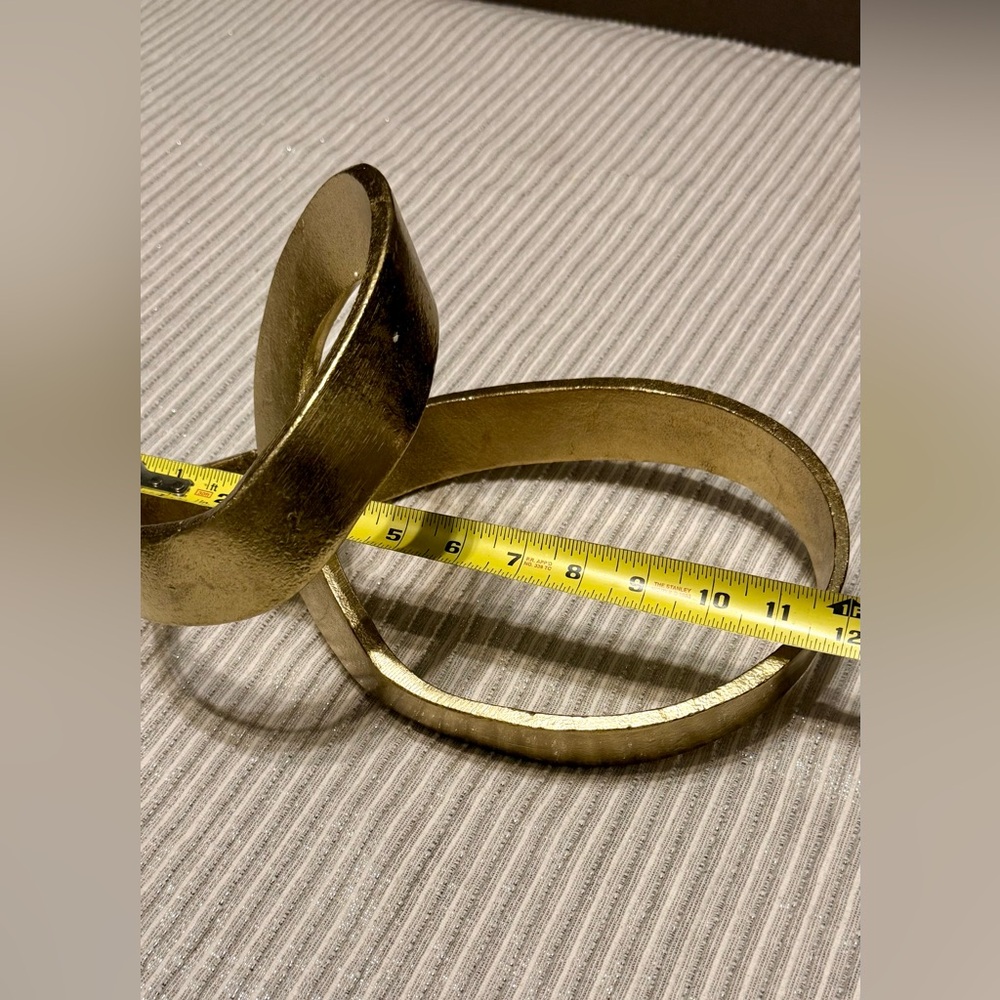 Metal Gold Colored Iron Ribbon Knot Art Sculpture Mid Century Modern - Picture 7 of 9